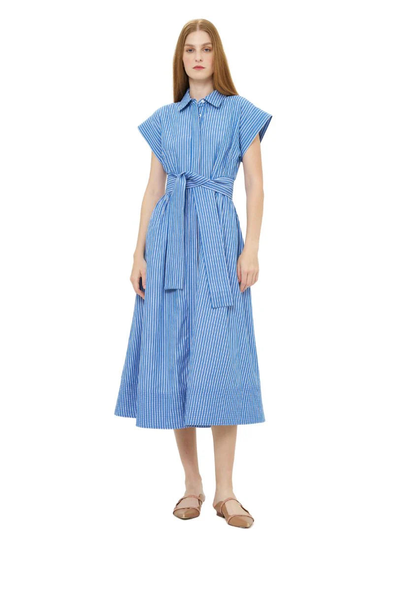 Belted Shirt Dress Devon Blue