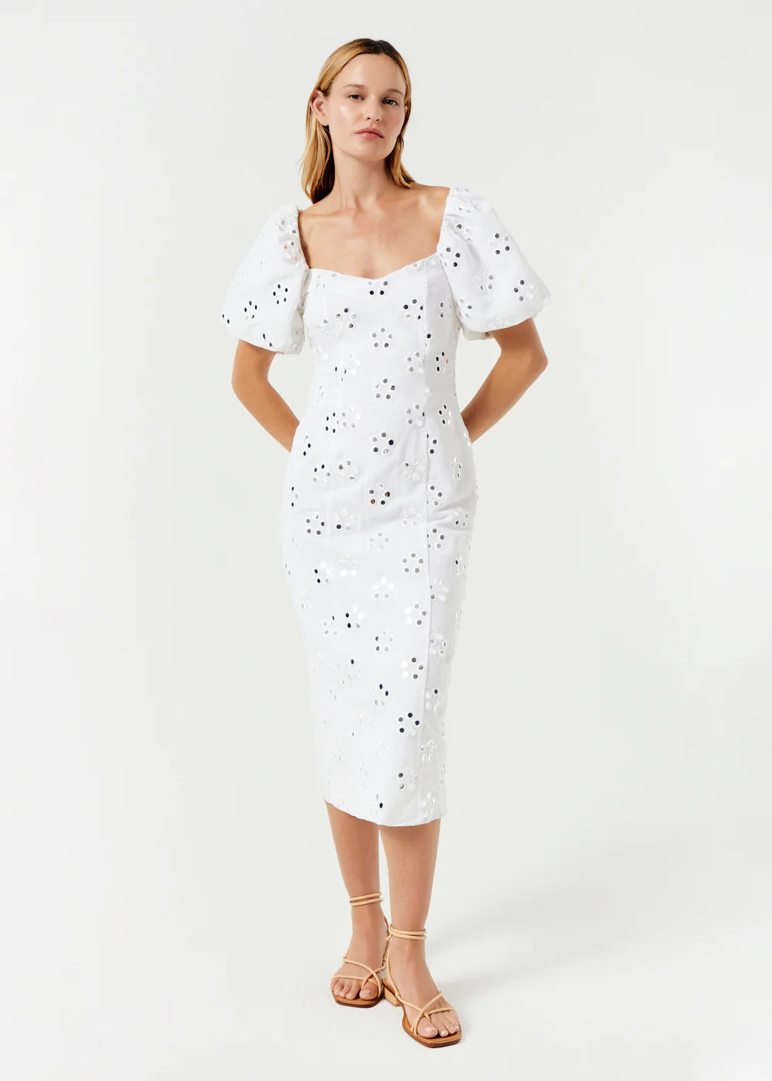 Ellis Dress White Mirror Daisy