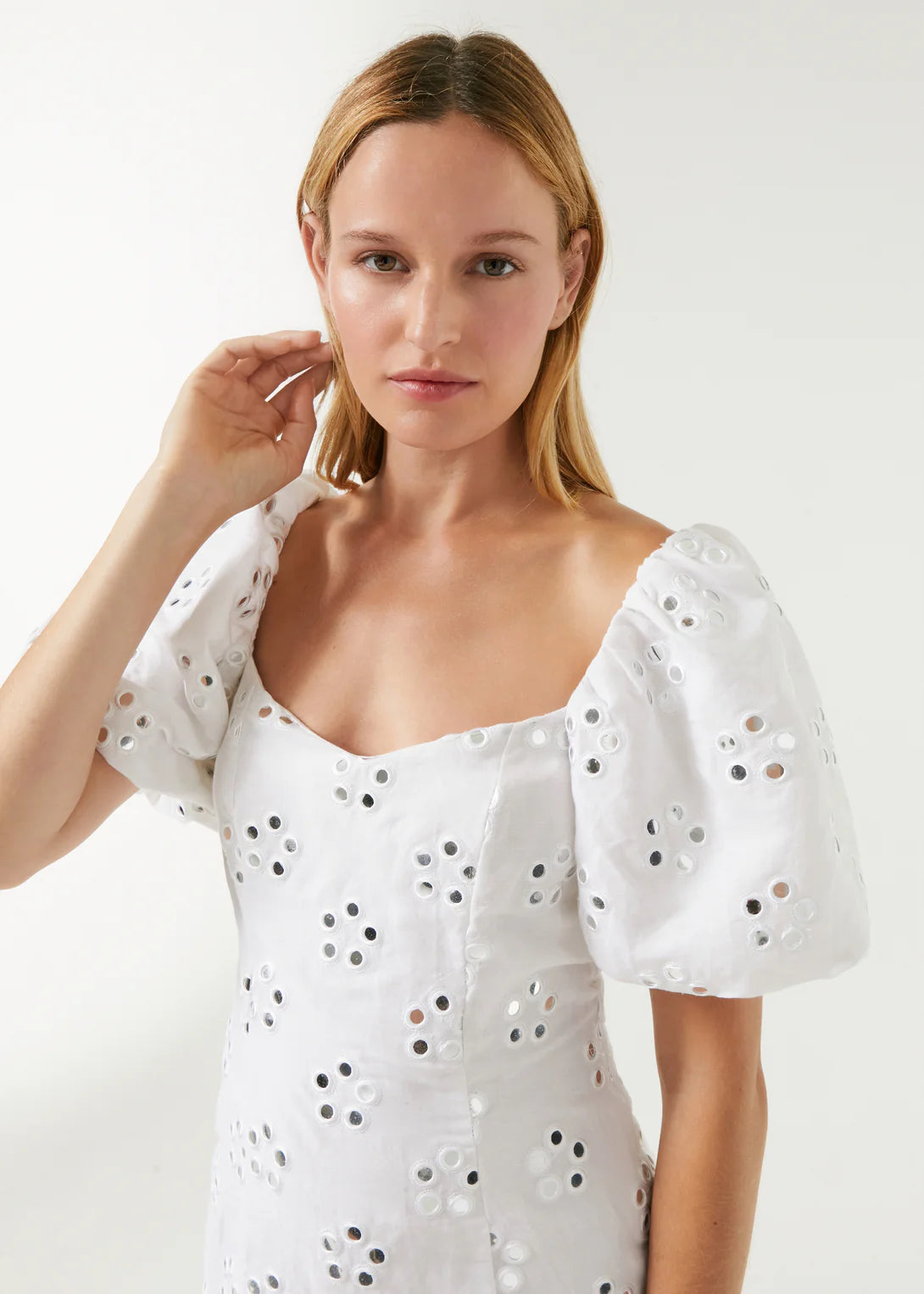 Ellis Dress White Mirror Daisy