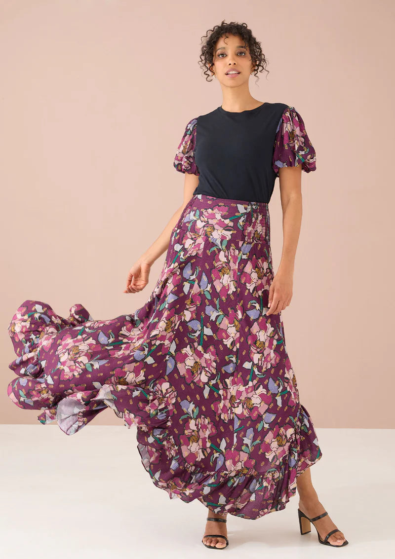 Dalia Skirt Dress Cranberry Floral