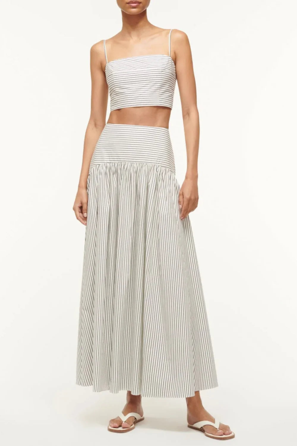 Procinda Skirt Ivory/Dark Oak Micro Stripe