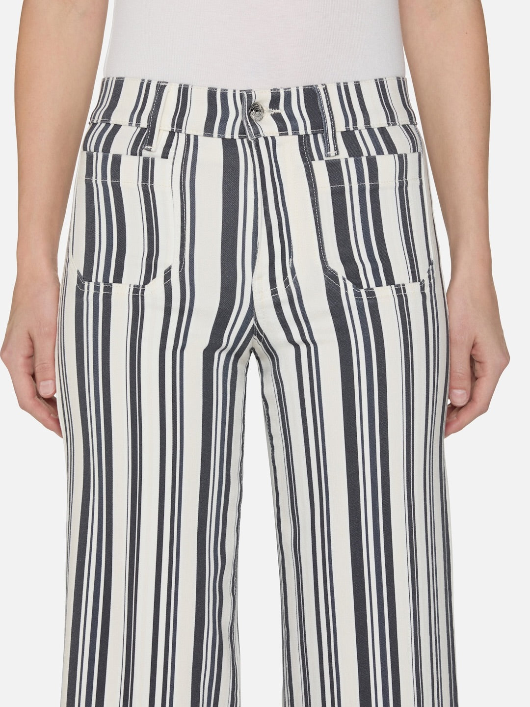 Le Slim Palazzo Modernist Pocket Navy Stripe