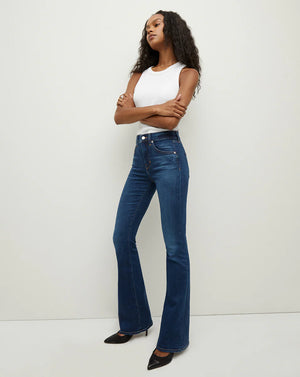 Beverly High Rise Skinny Flare Bright Blue