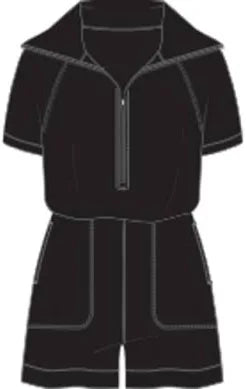 Airessentials Half Zip Romper Very Black