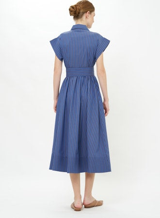 Belted Shirt Dress Morgan Blue