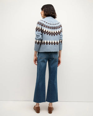 Christina Fair Isle Cardigan Smoke Blue