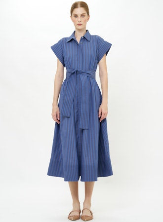 Belted Shirt Dress Morgan Blue