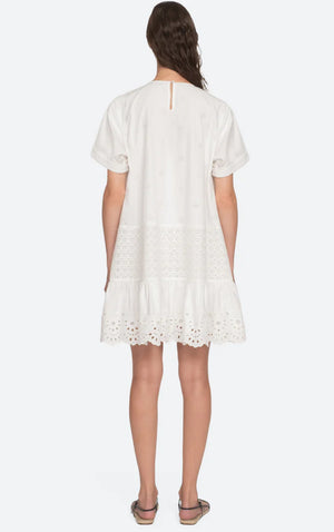 Elysse Embroidery Tunic Dress White