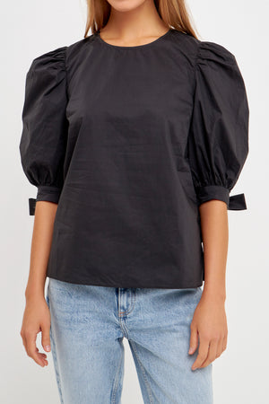 Bow Banded Blouse Black