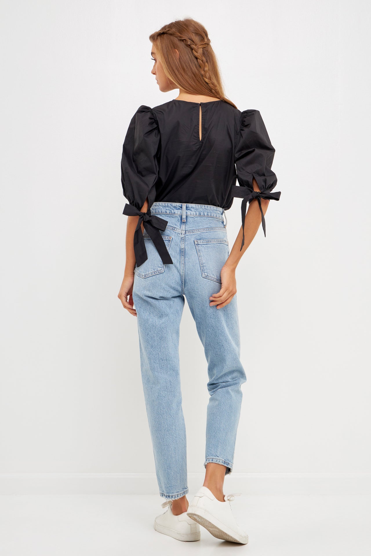 Bow Banded Blouse Black