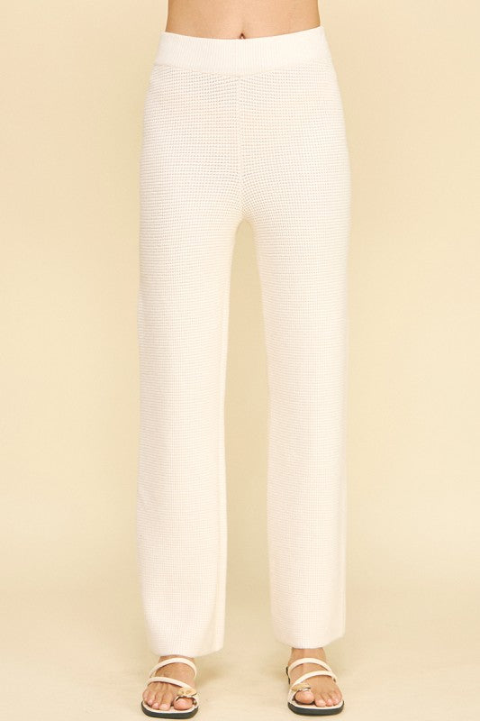 Waffle Knit Pants Cream
