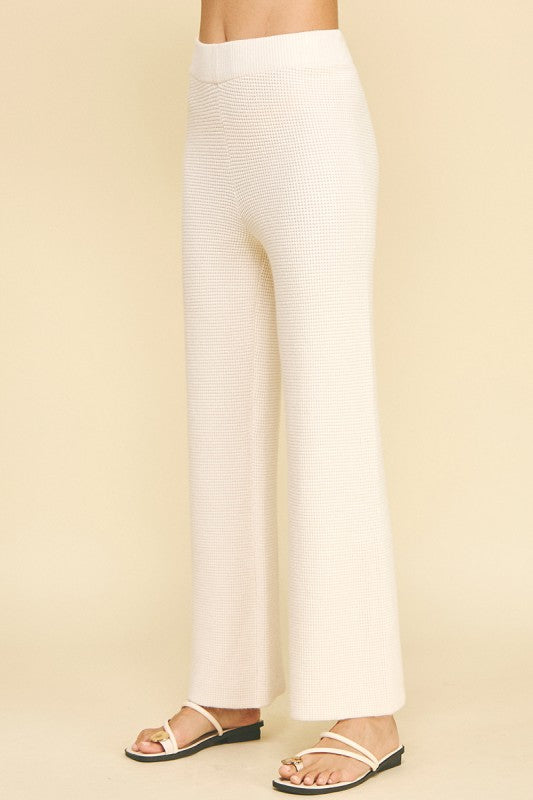 Waffle Knit Pants Cream