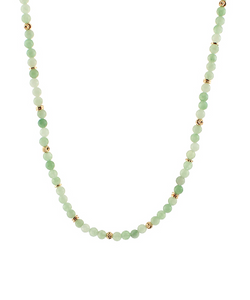 Semi Stone Beaded Necklace Mint Green