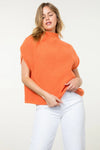 Turtleneck Ribbed Vest Orange