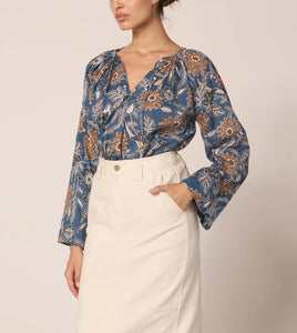 Allison Blouse Magnolia Floral Print