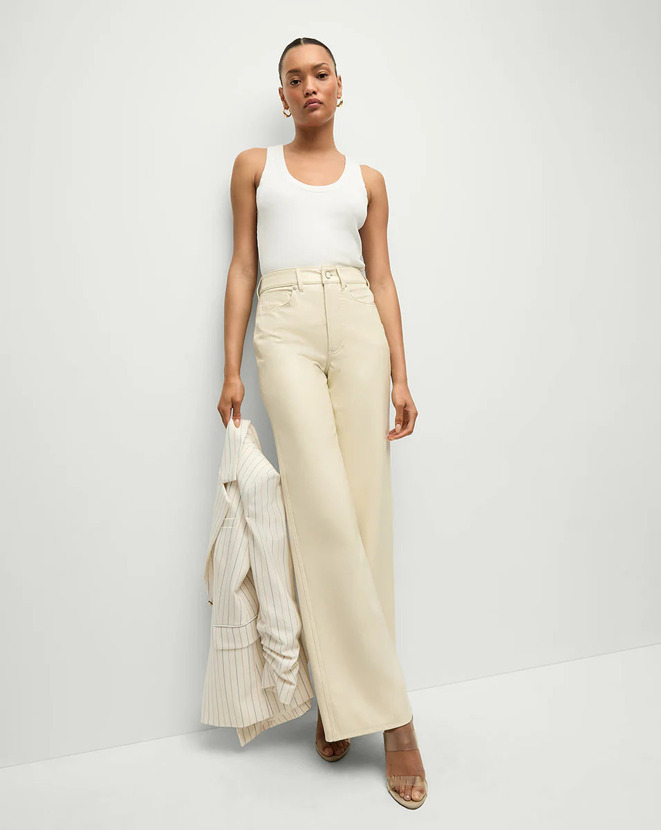 Taylor High Rise Wide Leg Vegan Jean Ecru