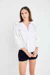 Contrast Embroidery Top
