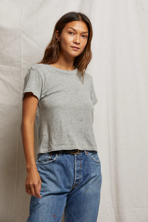 Lisa Crew Tee Heather Grey