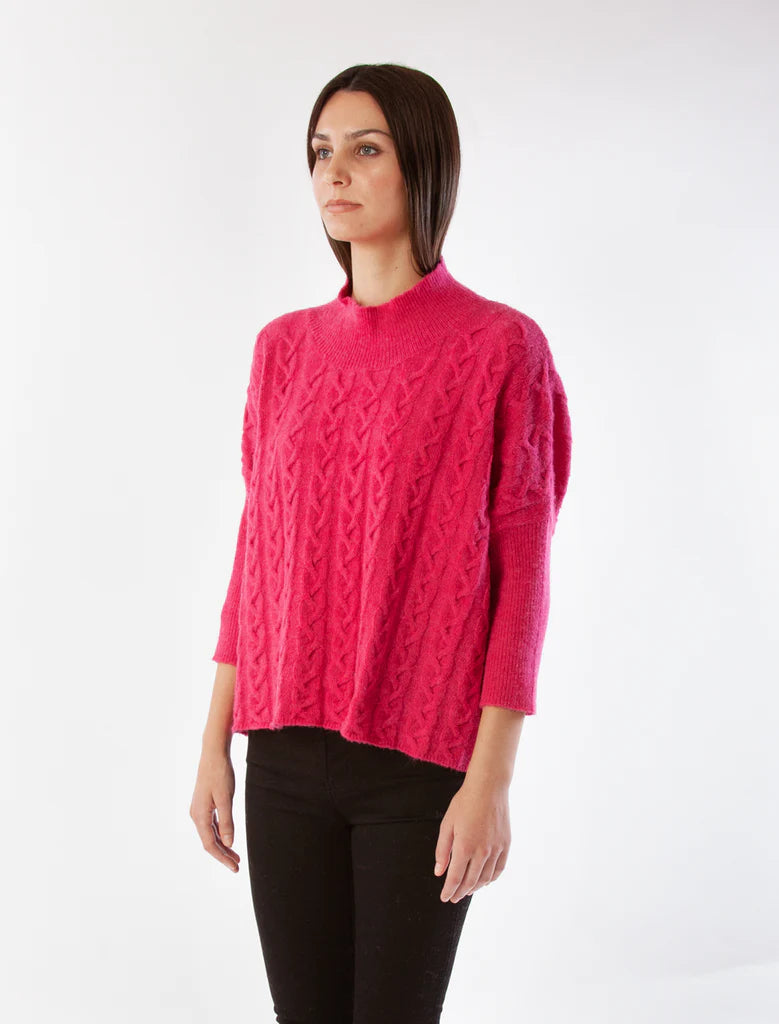 Aja Frenchie Sweater Super Pink