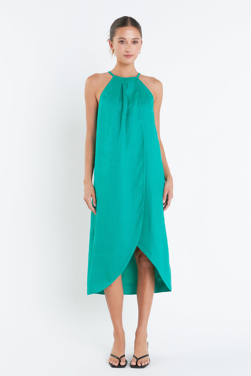 Kelly Green Linen Dress