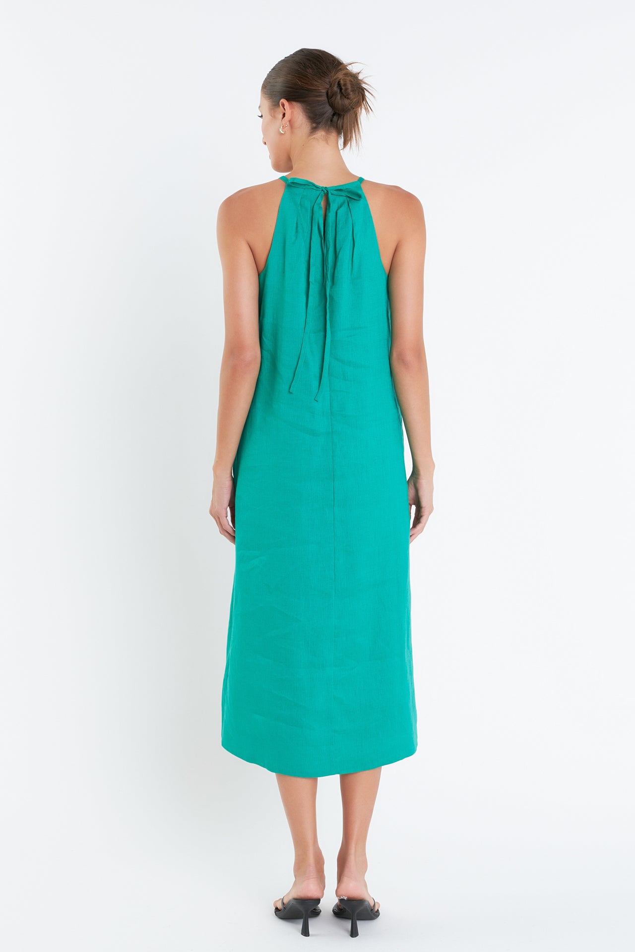 Kelly Green Linen Dress