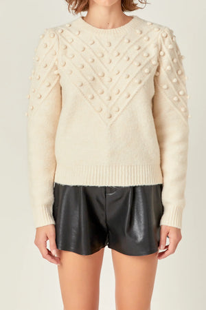 Pom Pom Detail Sweater Ivory