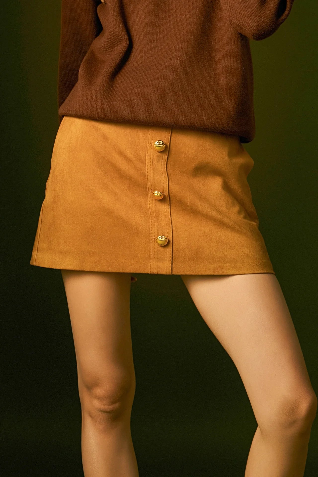 Suede Skort Camel