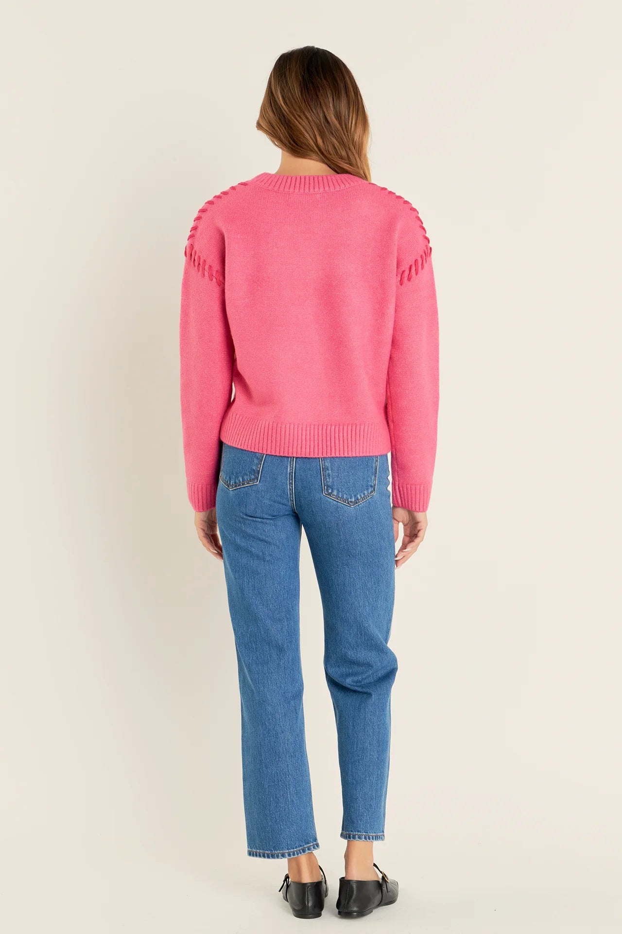 Top Stitch Knit Pink/Fuchsia