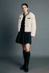 Faux Shearling Jacket Ivory/Black