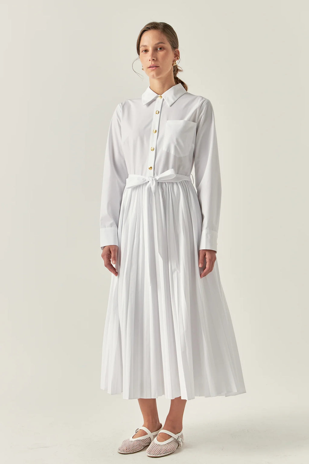 Shirt Midi Dress Off-White