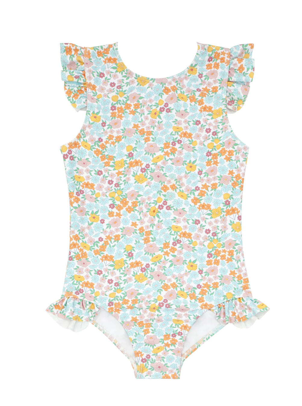 Girls Bright Floral Crossover One Piece