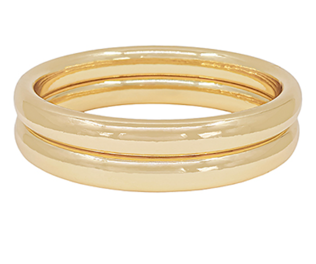 Gold Bangle Double Stack