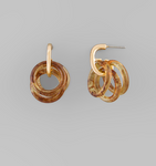 Gold and Acrylis Tortoise Earring