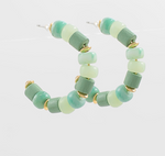 Mint and Gold Hoops