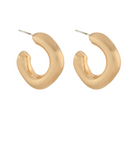 Brushed Gold Geometric Hoops