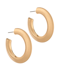 Brushed Gold Hoops