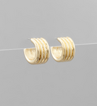 4 Row Gold Hoops