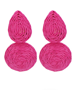 Wrapped Raffia Earring Pink