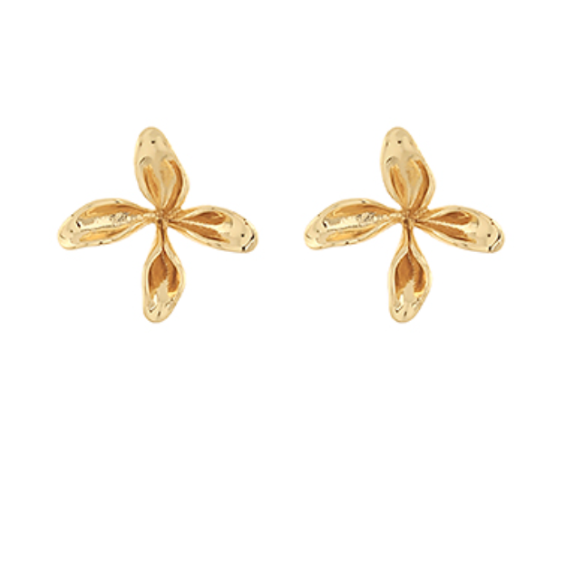 Gold Flower Earrings