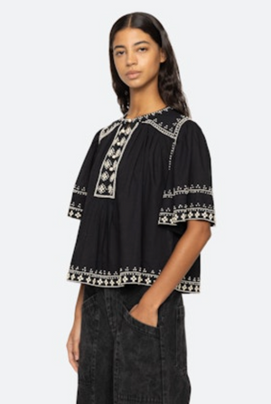 Mille Embroidery Sleeve Top