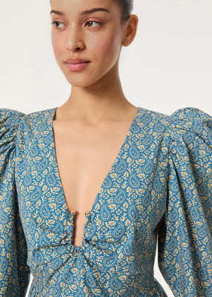 Alma Top Blue Paisley Garden