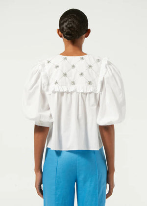 Tilly Top White Daisy Crystal
