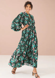 Taylor Dress Emerald Stained Glass Floral