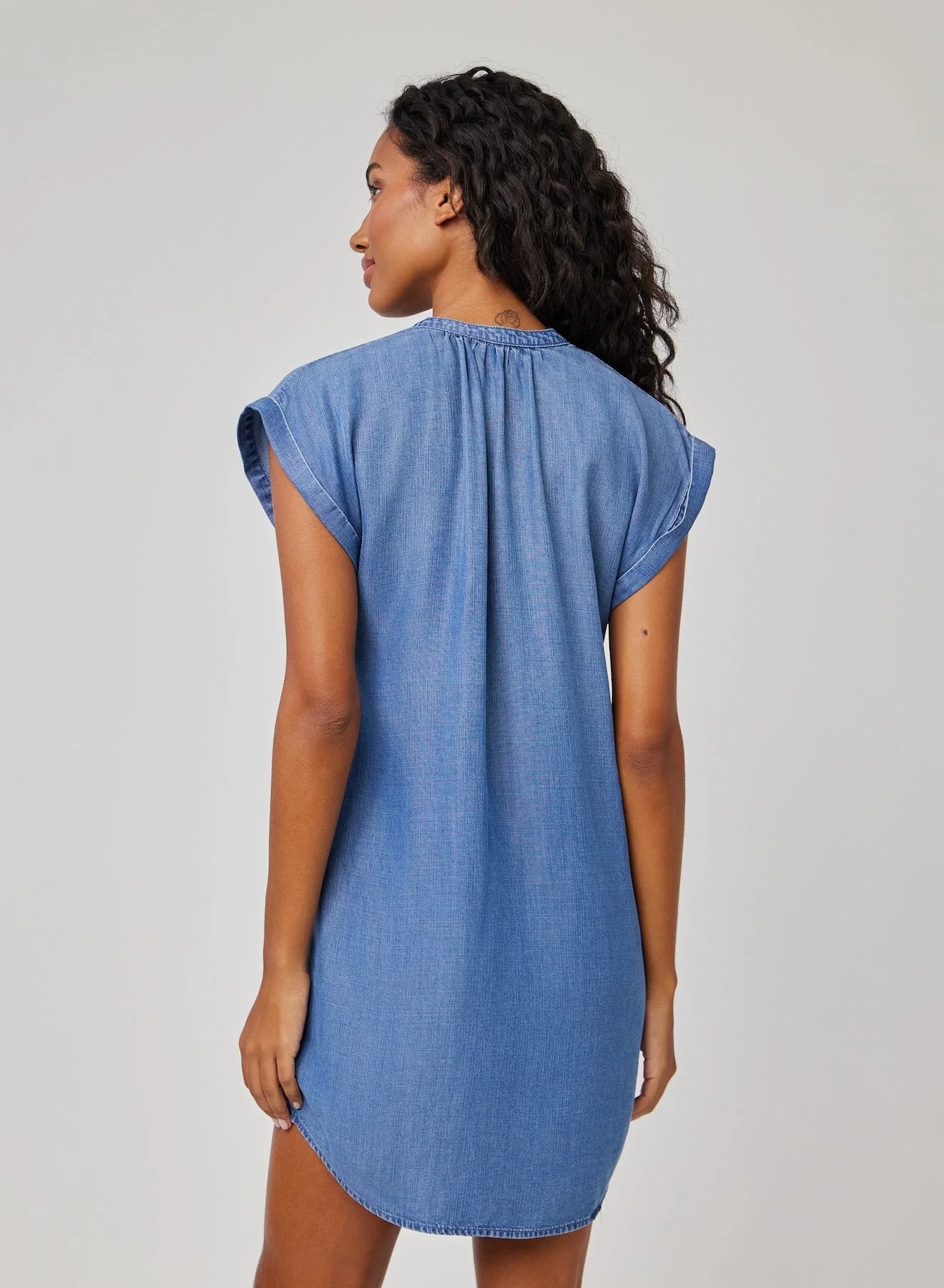 Cap Sleeve Henley Dress Moonlit Haze