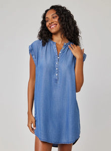 Cap Sleeve Henley Dress Moonlit Haze
