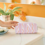 Mini Toiletry Bag Coral Squiggle