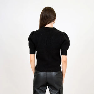 Camille Short Sleeve Sweater Black
