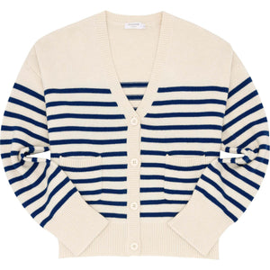 Breton Stripe V-Neck Cardigan