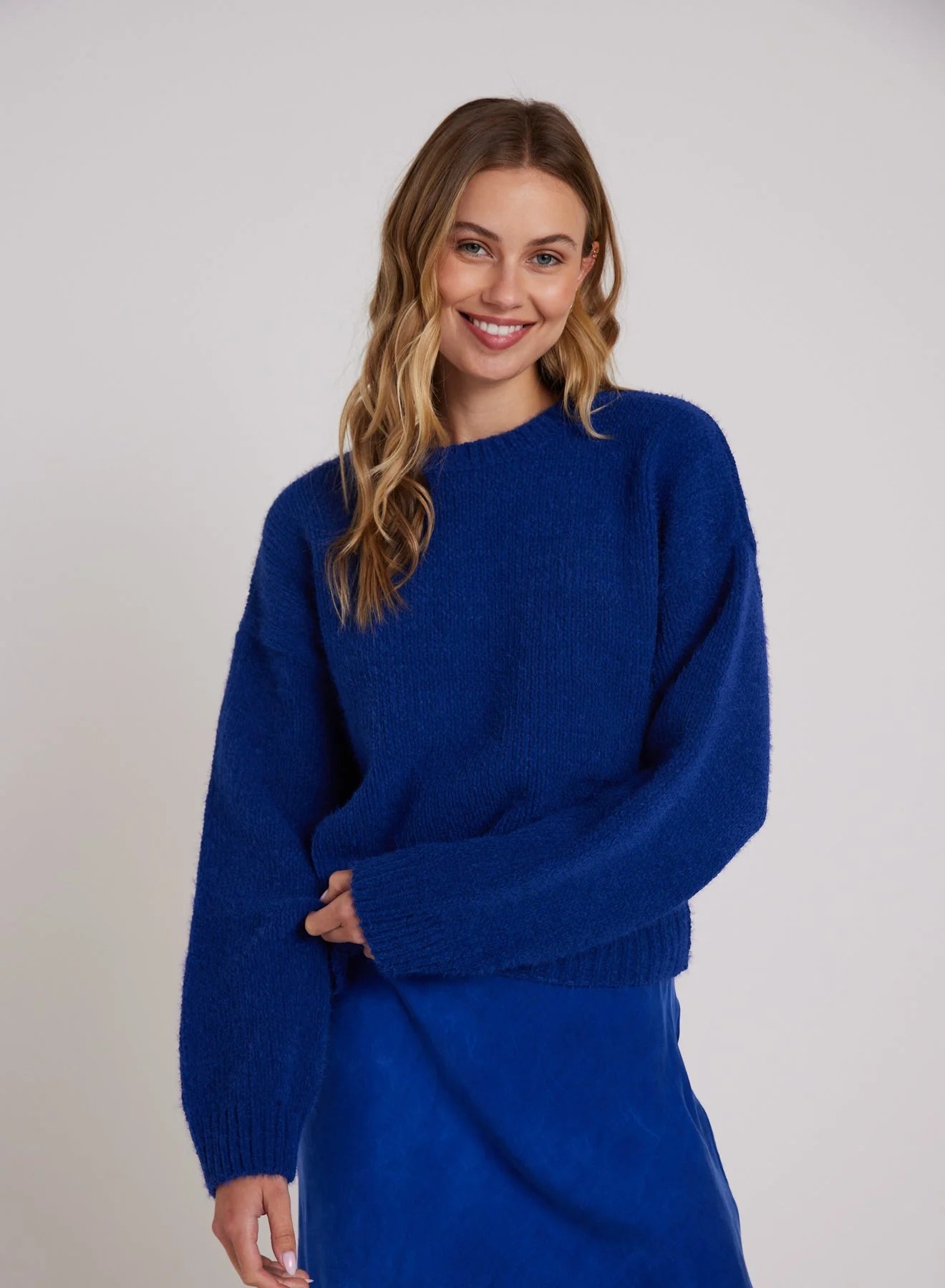 Drop Shoulder Sweater Rich Cobalt