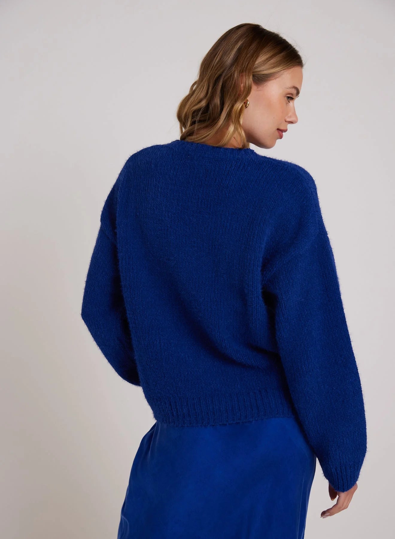 Drop Shoulder Sweater Rich Cobalt